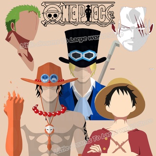 แผ่นแพทช์รีดร้อน ลายอนิเมะ One Piece Luffy ซักทําความสะอาดได้ สําหรับตกแต่งเสื้อผ้า เสื้อยืด DIY