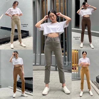 Acasey กางเกงยีนส์ผู้หญิง ขายาว ทรงกระบอกเล็ก ทรงบอยสลิม ทรงสวยมาก ป้าย Xoxo เกาหลี