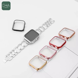 ( พร้อมส่งใน🇹🇭 ไม่ต้องรอนาน ) Daimond Case สำหรับใช้กับ AW Smart Watch แบบ PC เงา มีแถบเพชร case แอปเปิ้ลวอช