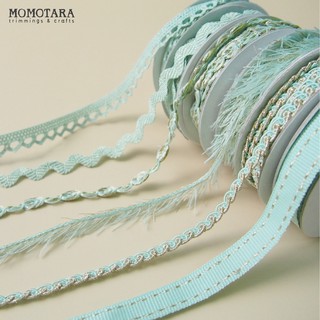 MOMOTARA MINT MANIA Ribbon&amp;Trim Set ทริมคละลาย 1 ชุดมี 6 ลายๆ ละ 2 หลา