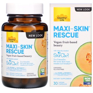 พร้อมส่ง ล็อตใหม่ 2024 Maxi Skin Rescue, Country Life 30 Vegan Capsules