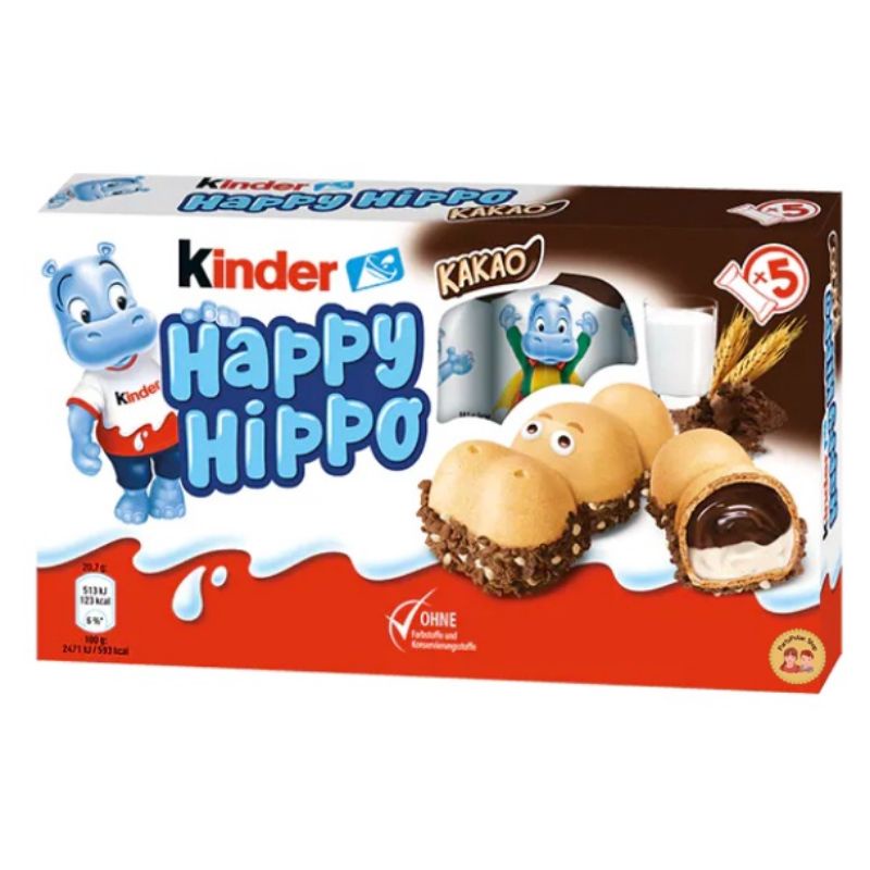 💚พร้อมส่ง❗ Kinder Happy Hippo คินเดอร์​ฮิปโป​ Kinder Chocolate​ คินเดอร์​ช็อคโกแลต​ Kinder Hippo คิน