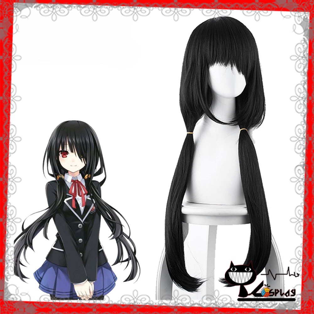 [มีจําหน่าย] วิกผมคอสเพลย์ Tokisaki Kurumi - วันที่สีดําสด [Miu Cosplay]