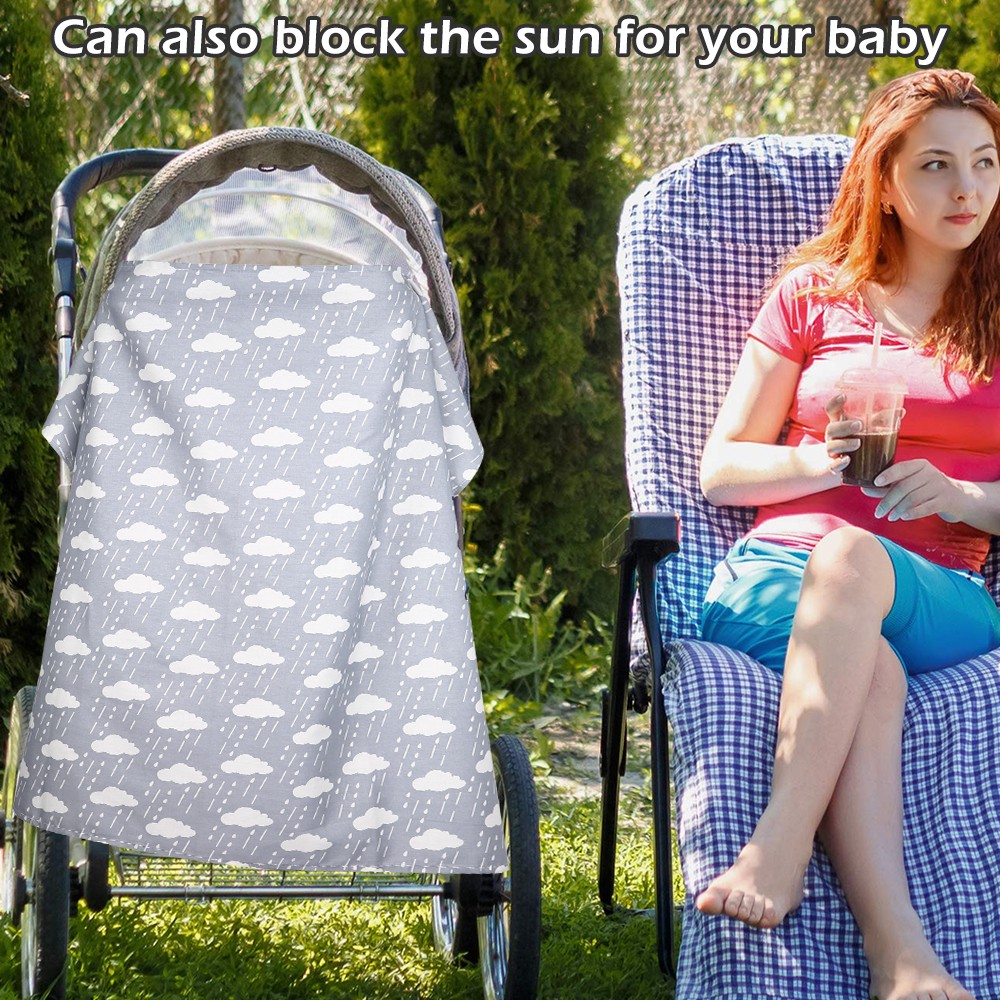 Mẹ Cho Con Bú Điều Dưỡng Cho Bé Poncho Khăn Choàng Udder Chăn Bông + Túi-168-OXUI3