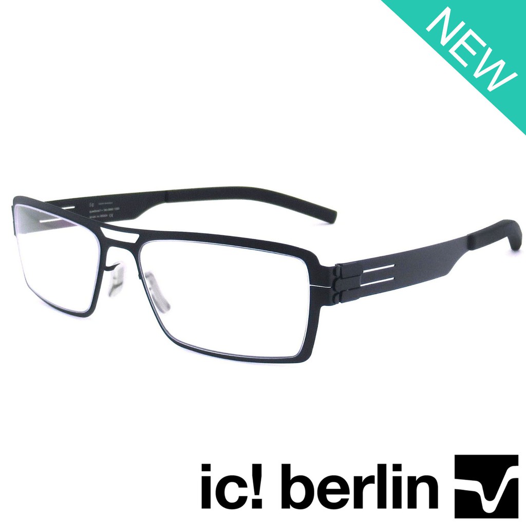 Ic Berlin แว่นตารุ่น 004 C-1 สีดำ Reionizaton กรอบเต็ม ขาข้อต่อ วัสดุ สแตนเลส สตีล Eyeglass ทางร้านเรามีบริการรับตัดเลนส