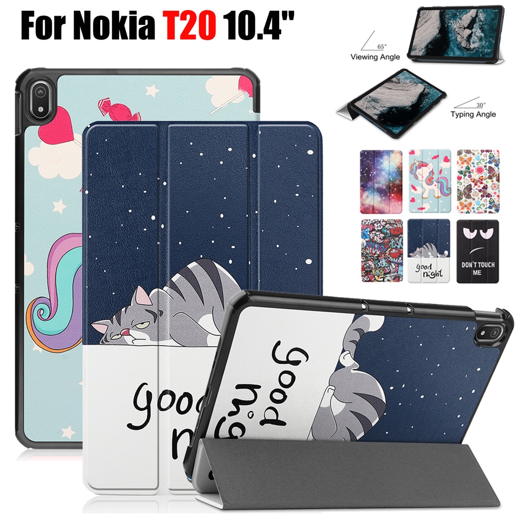 เคสแท็บเล็ตหนัง PU แบบฝาพับแม่เหล็ก ตั้งได้ แฟชั่น สําหรับ Nokia T20 NokiaT20 10.4 2021 TA-1397 TA-1394 TA-1392