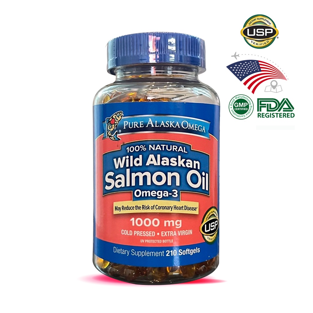 Pure Alaska Omega, Wild Salmon Oil 1000mg, 210 Softgels Shopee Thailand