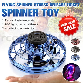 Flying Spinner ของเล่นคลายเครียด 360° เครื่องบินยูเอฟโอ ขนาดเล็ก แบบหมุนได้