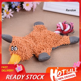 ✽RAN✽Duck Shape Braid Knot Toy Puppy Dog Chew Teething Teeth Cleaning Playing Toy