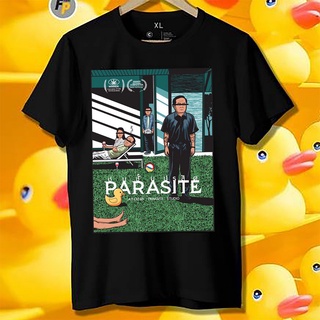 เสื้อยืด คอกลม ลาย parasite โลโก้สีสด ผ้า cotton100 ใส่ได้ทั้งผู้หญิงและผู้ชาย พร้อมส่งด่วน