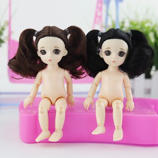 【COD】ตุ๊กตา บาโบลี่ bjd ของเล่น ตุ๊กตาทารกPlastic Princess Toy Doll Mini Simulation BJD Doll No Clothes w/ 3D Eyes