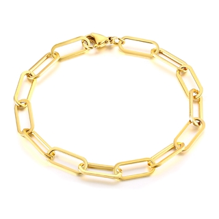 Vnox สร้อยข้อมือสแตนเลสชุบ 18 K สําหรับผู้หญิง