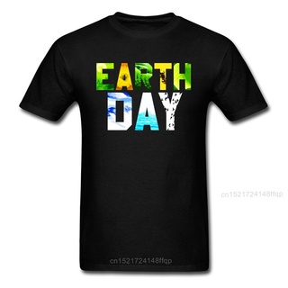 ใหม่ เสื้อยืดลําลอง แขนสั้น คอกลม พิมพ์ลายตัวอักษร Earth Day สีดํา สําหรับผู้ชาย Cibfel80Hjbifh28