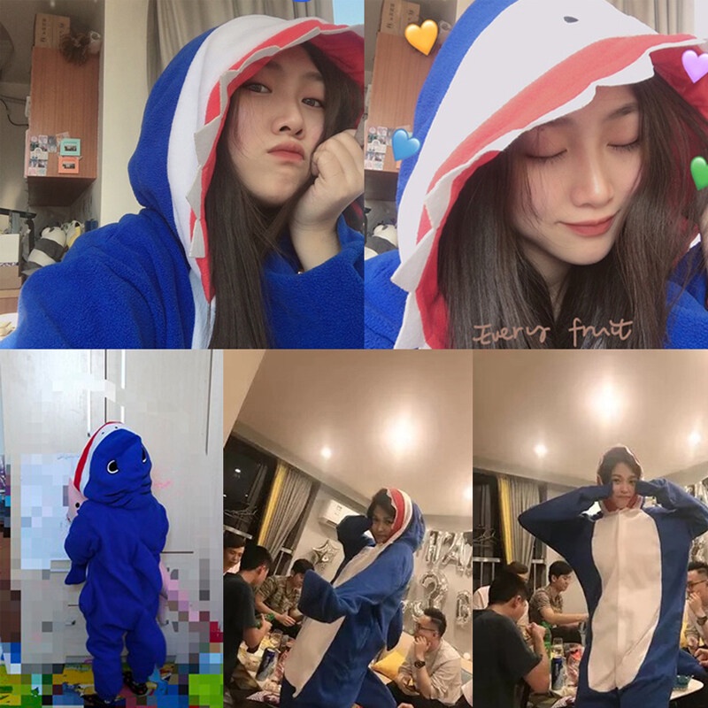 D8🔥 พร้อมส่ง🔥 ชุดมาสคอต, ชุดโฮม, ชุดสัตว์, ชุดฉลาม, ชุดนอนกันหนาว - รูปที่ 4