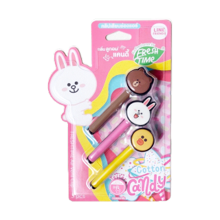 FreshTime x LINE FRIENDS น้ำหอมปรับอากาศ คลิปช่องแอร์ กลิ่น Cotton Candy หอมหวานกลิ่นลูกอม 3 ชิ้นใน 1 แพ็ค