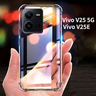 เคสโทรศัพท์มือถือ ซิลิโคนใส กันกระแทก หรูหรา สําหรับ Vivo V25 5G V25E V 25