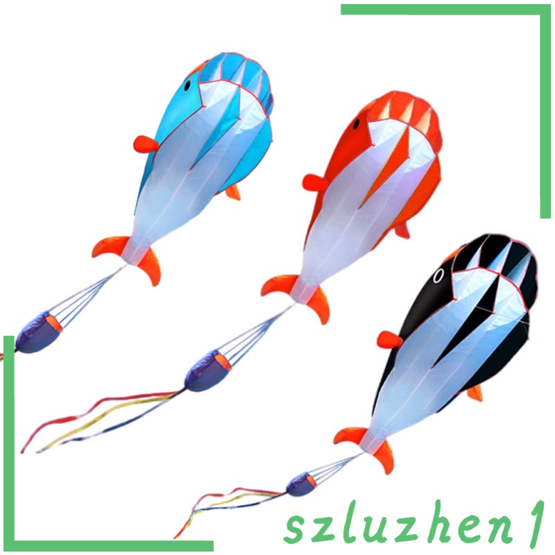 [Hot!] ว่าวแบบไม่มีกรอบรูปปลาโลมายักษ์ 3D ขนาดใหญ่ไม่มีกรอบรูปสําหรับเล่นกีฬา