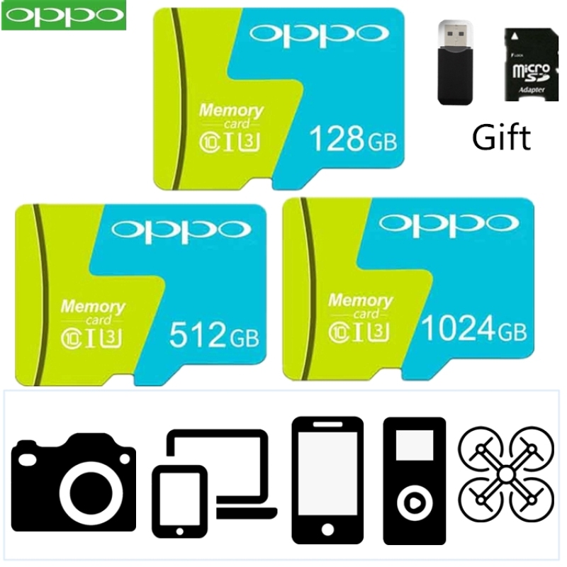 ♥ ฟรีส่งอะแดปเตอร์ + เครื่องอ่านการ์ด Oppo การ์ดหน่วยความจําความเร็วสูง TF Micro SD การ์ด XC Microsd