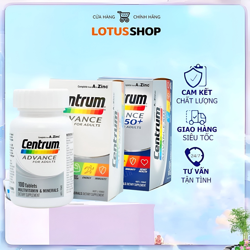 Centrum Advance Multivitamin For Adults AND Adults 50+ สําหรับผู้ใหญ่ 100 เม็ด (LT)