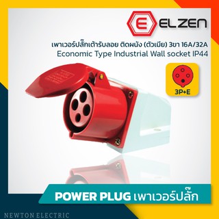 ลดราคาล้างสต็อก! เต้ารับลอยติดผนัง 400V,16A,3P+E,IP44 Elzen