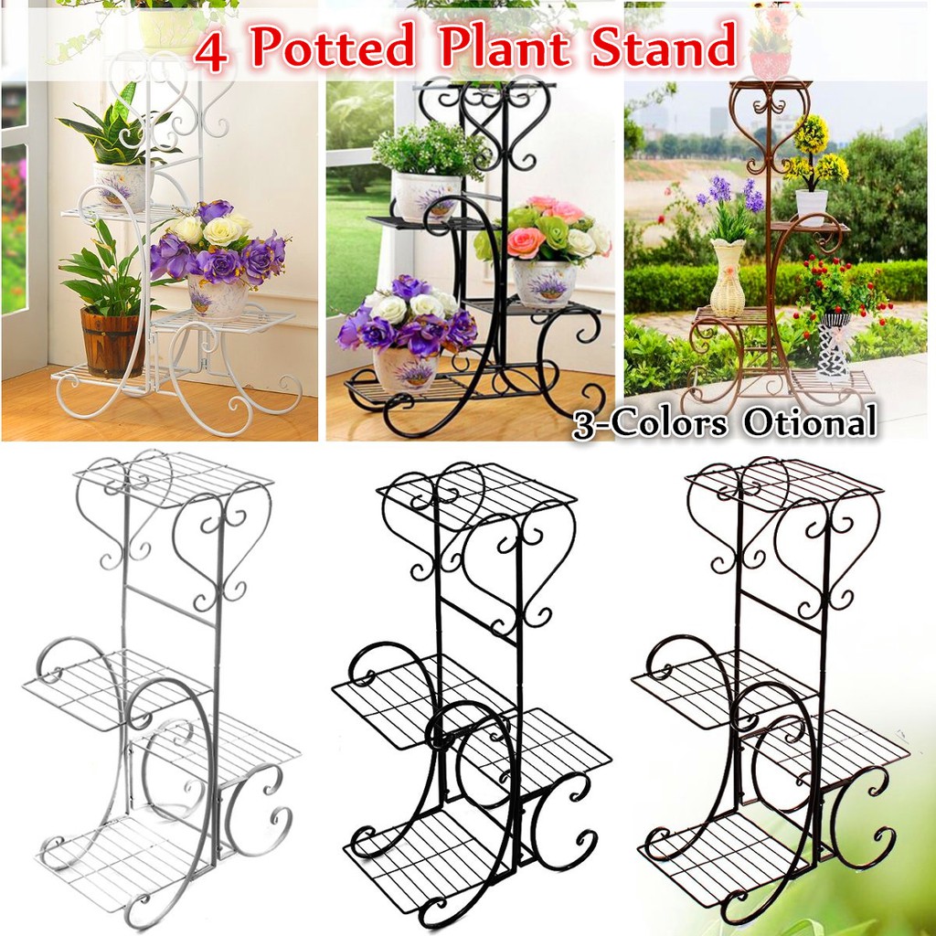 áƒ¦áƒ¦áƒ¦4 Tier Metal Plant Stand Display Shelf Home Decor Garden Flower Pot Rackáƒ¦áƒ¦áƒ¦ 5qa7 Shopee Thailand