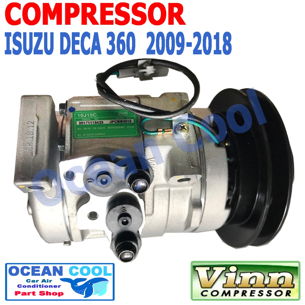 คอมเพรสเซอร์ อีซุซุ เดก้า เครื่อง 360 แรงม้า ปี 2009 - 2018 10S15C Compressor ISUZU DECA COM0001 คอมแอร์รถยนต์ คอมแอร์