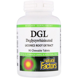 Natural Factors, DGL, Deglycyrrhizinated Licorice Root Extract, 90 Chewable Tablets