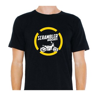 [S-5XL]เสื้อยืดแขนสั้นลายกราฟฟิก Ducati Scrambler