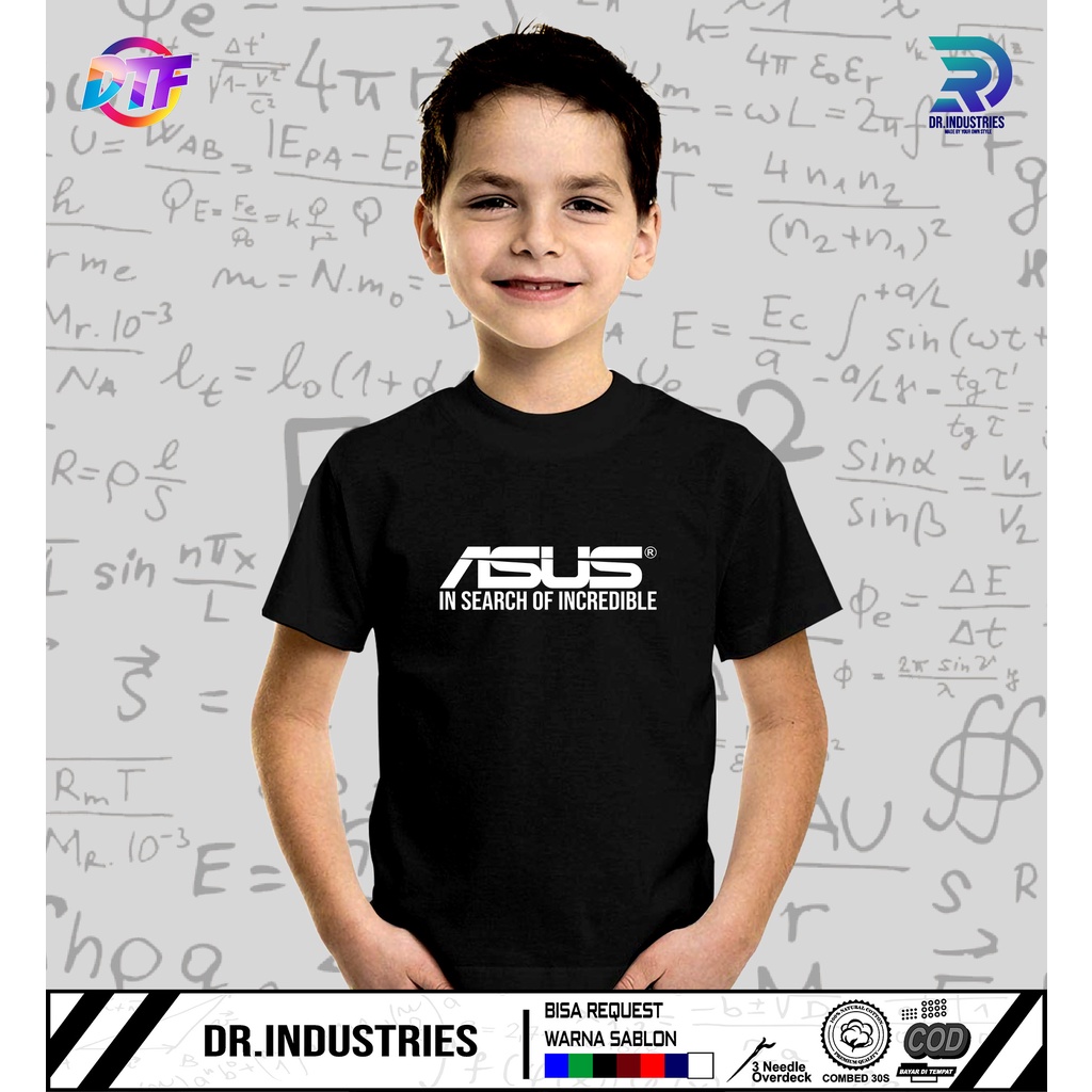 เสื้อยืด ASUS Kids พร้อมโลโก้บริษัทคอมพิวเตอร์ - DR INDUSTRAIES