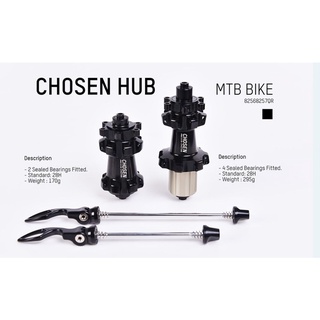 Chosen  Hub  ชุดดุมรหัส 82568257QR-BK เสือภูเขา มีสีดำ 28 รู โม่ชิมาโน่ 10 สปีด สีดำ