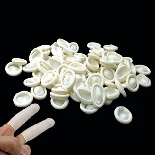 ESPOIR1 100PCS ฝาครอบนิ้วปลายนิ้วธรรมชาติป้องกันถุงมือยางยาง