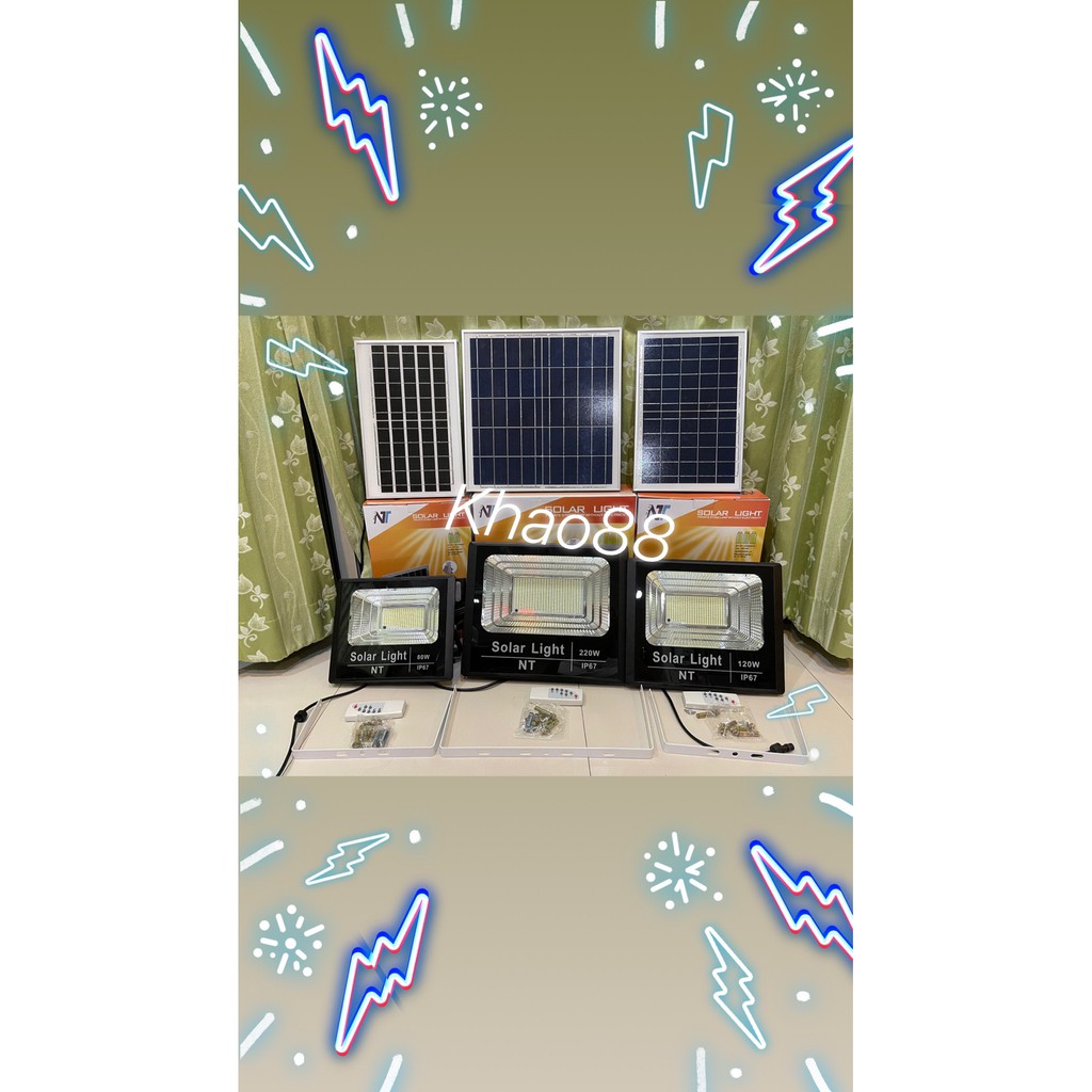 ไฟโซล่าเซลล์ สปอตไลท์โซลาร์เซลล์ NT รุ่น 9080(80W)/9120(120W)/9220(220W) เเสงขาวสว่างมาก สว่างตลอดทั