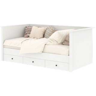 [กทม. 3-5 วัน ส่ง] Koncept furniture เดย์เบดพร้อมลิ้นชัก 3.5 ฟุต รุ่น Moneta สีขาว (215x119x90 ซม.)