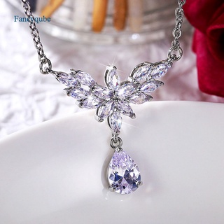 Fancyqube สร้อยคอจี้อุปกรณ์เสริมสําหรับผู้หญิง Cubic Zirconia