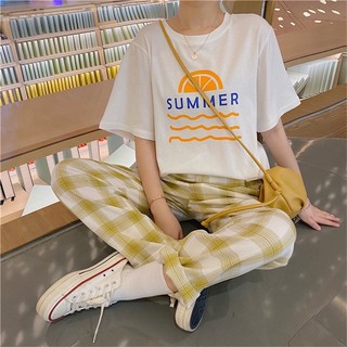 🔥พร้อมส่ง🔥 summer เสื้อยืดสาวเกาหลี ครบไซส์ s-2xl 🌈☀️🌤 ใส่วันสบายๆ