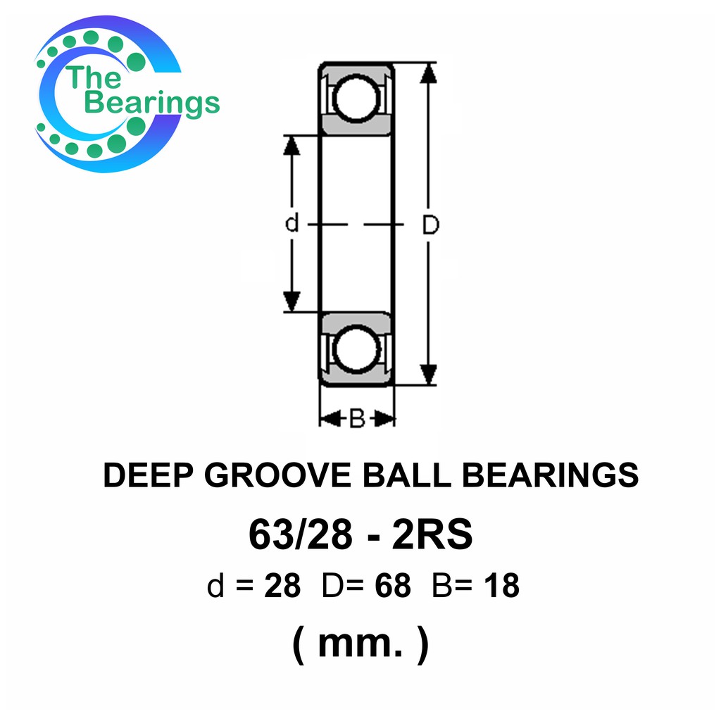 6328-2RS ตลับลูกปืนเม็ดกลมร่องลึก 6328-2RS ฝายาง 2 ข้าง ( DEEP GROOVE ...