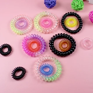 (COD) ยางรัดผม แบบเกลียว ขนาดเล็ก ใหญ่ สไตล์เกาหลี ส่งแบบสุ่มสี