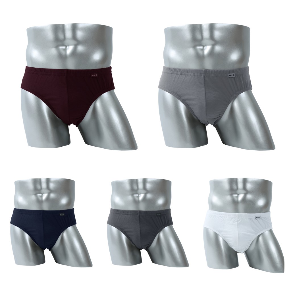 MIG M-I-G Bikini Pack5 บิกีนี แพค5 cotton100% (1กล่อง / 5 ตัว) กางเกงในชาย กางเกงในผู้ชาย กางเกงชั้น