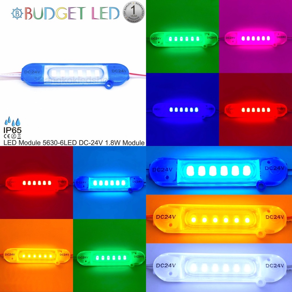 LED Module 5630-6LED DC-24V 1.8W/Module 36W/Panel แอลอีดีโมดูลกันน้ำ IP65 สำหรับตัวป้ายไลท์บ็อกและป้ายโฆษณา ราคา 1 ชิ้นน