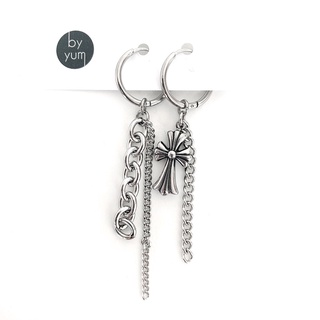 🇰🇷byyum🇰🇷Handmade products in Korea [Surgical Cross Chain Earrings]