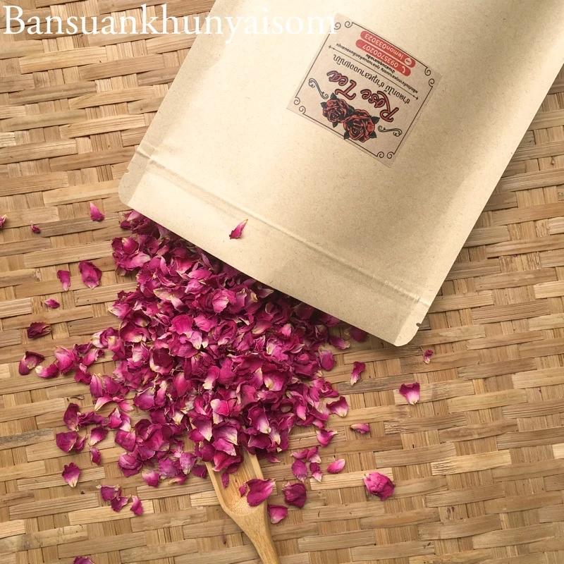 กลีบกุหลาบอบแห้ง 50 กรัม ชากุหลาบ กุหลาบออแกนิก 🌹ทำขนม🌹ชงชา🌹ใส่หน้าเค้ก🌹พร้อมส่ง!! 玫瑰茶 Dried rose petals edible flower