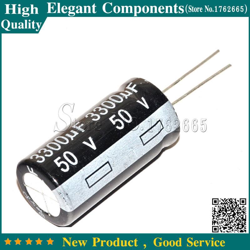 10PCS 3300UF 50V 50V 3300UF Electrolytic Capacitor Size 18*35MM 50 V 3300 UF Alu