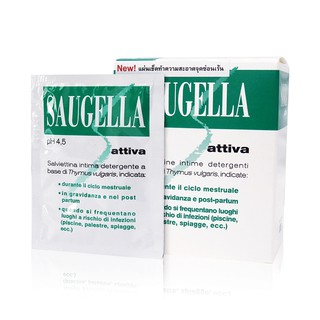 Saugella attiva intimate wipes กล่อง 10แผ่น