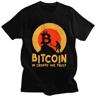 [COD]เสื้อยืดคอกลม พิมพ์ลาย Bitcoin Miner D In Crypto We Trust Btc คุณภาพสูง สไตล์วินเทจ แฟชั่นฤดูร้อน สําหรับผู้ชายS-5X