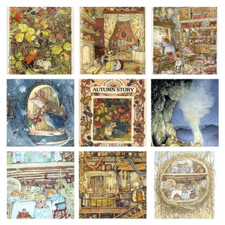 ภาพวาดผ้าใบ ลาย Brambly hedge Jill Barklem สําหรับตกแต่งบ้าน ห้องนั่งเล่น ห้องนอน