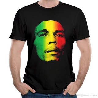 เสื้อยืดโอเวอร์ไซส์ขายดี เสื้อยืดคอกลม ผ้าฝ้าย พิมพ์ลาย bob marley face rasta สไตล์คลาสสิก สําหรับผู้ชาย RE2WR19479S-3XL