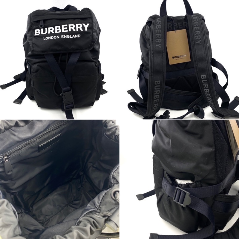 Burberry Backpack กระเป๋า เป้สะพายหลัง สีดำ เบอร์เบอรี่ ของแท้ กระเป๋าเป้ โลโก้ แบรนด์เนม เป้ เรียบๆ น่ารัก