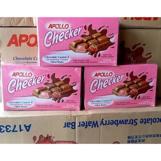 Apollo checker 🍓ขนมปัง เวเฟอร์ เคลือบช็อคโกแลต รสสตรอเบอรี🍓