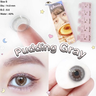 Chuu Lens รุ่น Pudding Gray 🫐 คอนแทคเลนส์พุดดิ้งสีเทาสุดคูล พร้อมส่งรายวัน นำเข้าจากเกาหลี 🇰🇷 lensfarhang