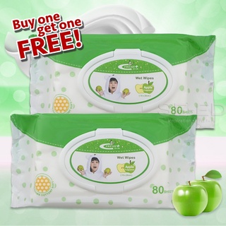 ทิชชูเปียก เฟรชพลัส เว็ทไวท์ กลิ่นแอปเปิ้ล : Fresh Plus Wet Wipes Apple Fragrance 80 ชิ้น